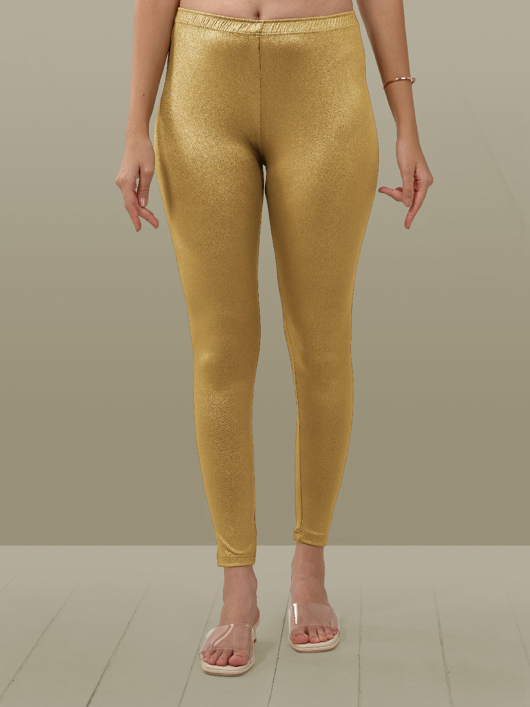 Ladies Leggings Golden Ankle Length Leggings Ankle Legging Light
