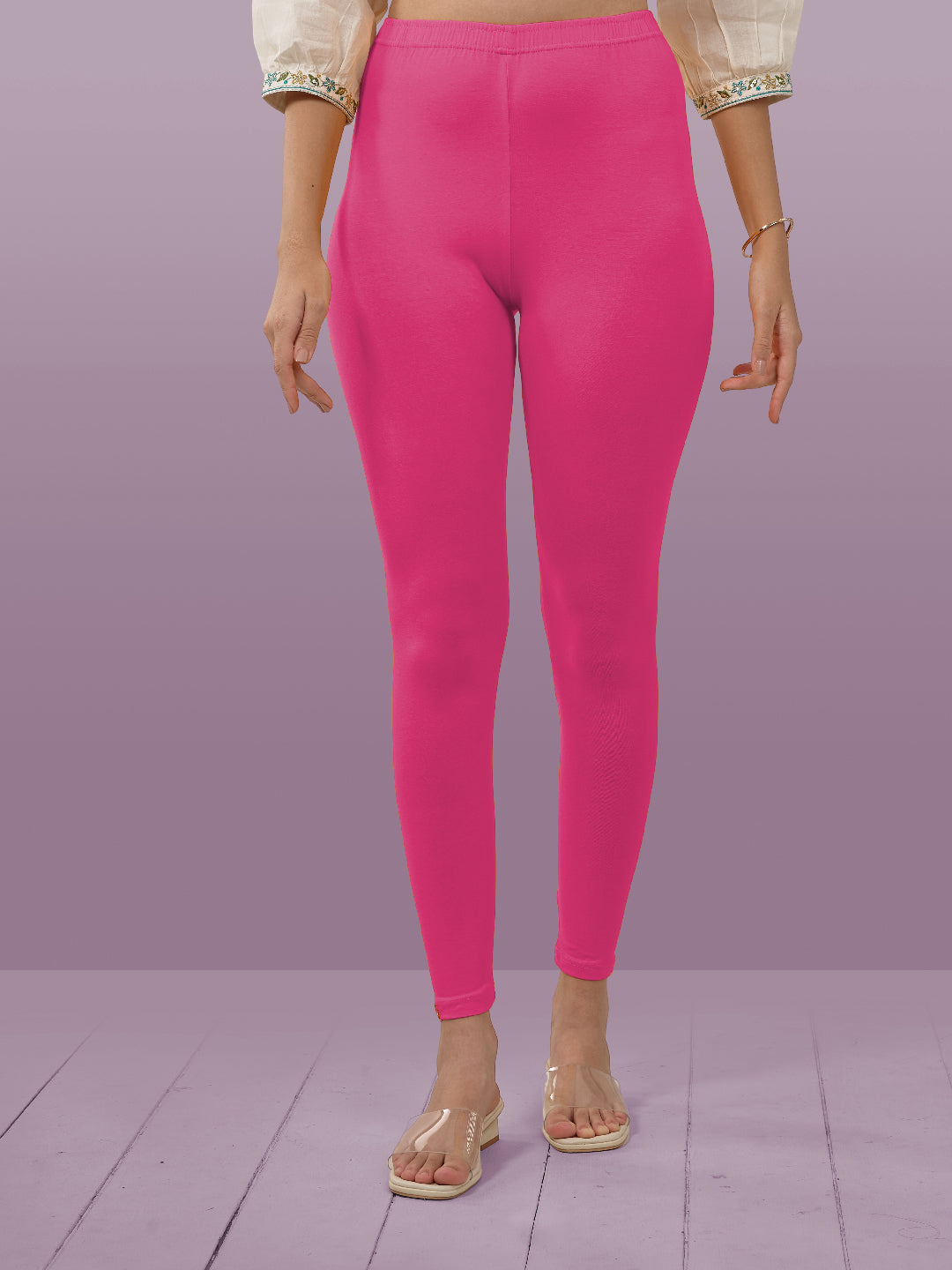 Pink ankle leggings best sale