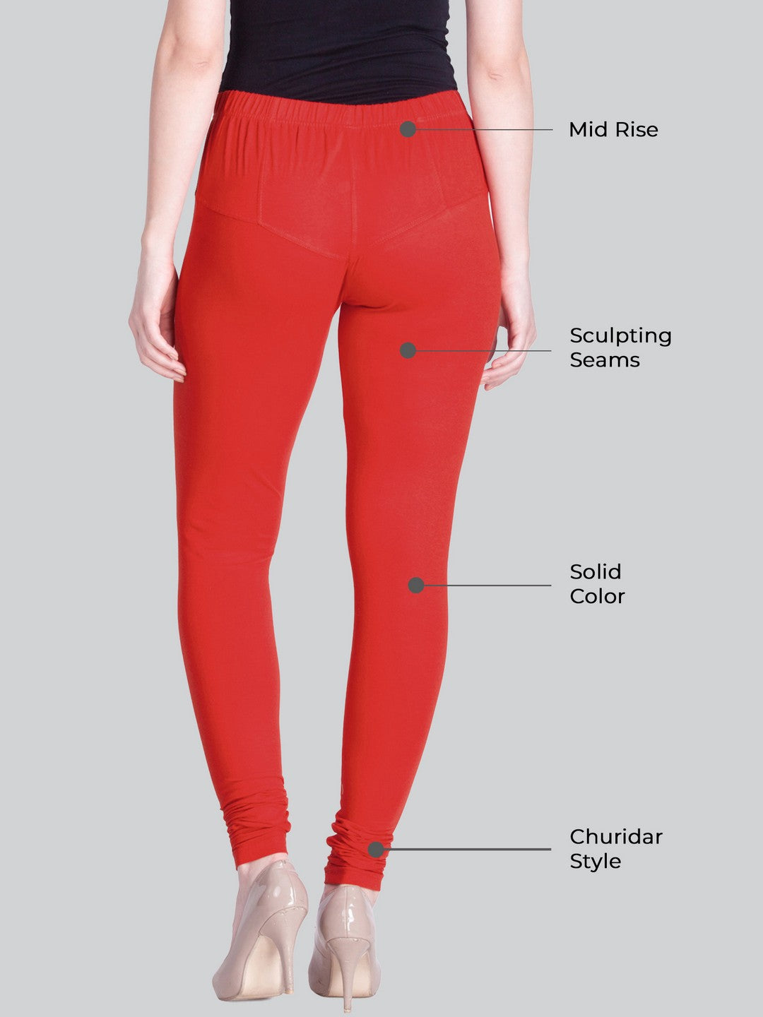 Black and Red Premium Churidar Leggings - Pack of 2