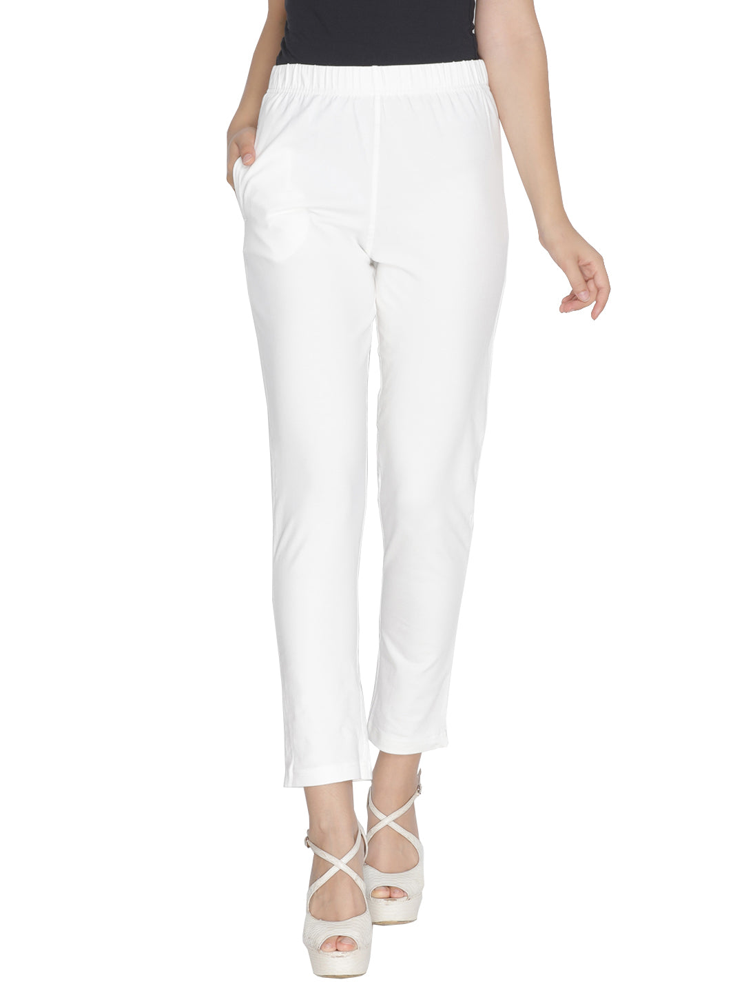 Lyra Slim Fit Women White Trousers - Buy Lyra Slim Fit Women White Trousers  Online at Best Prices in India