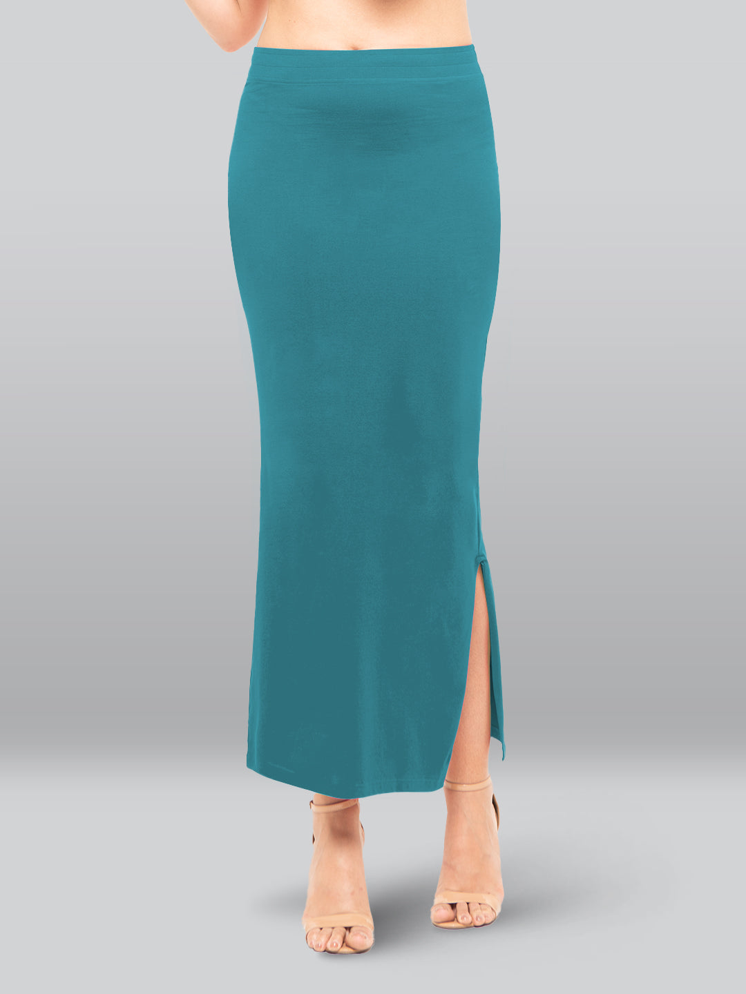 Buy Saree Shapewear Petticoat with Side Slit in Dark Blue Online