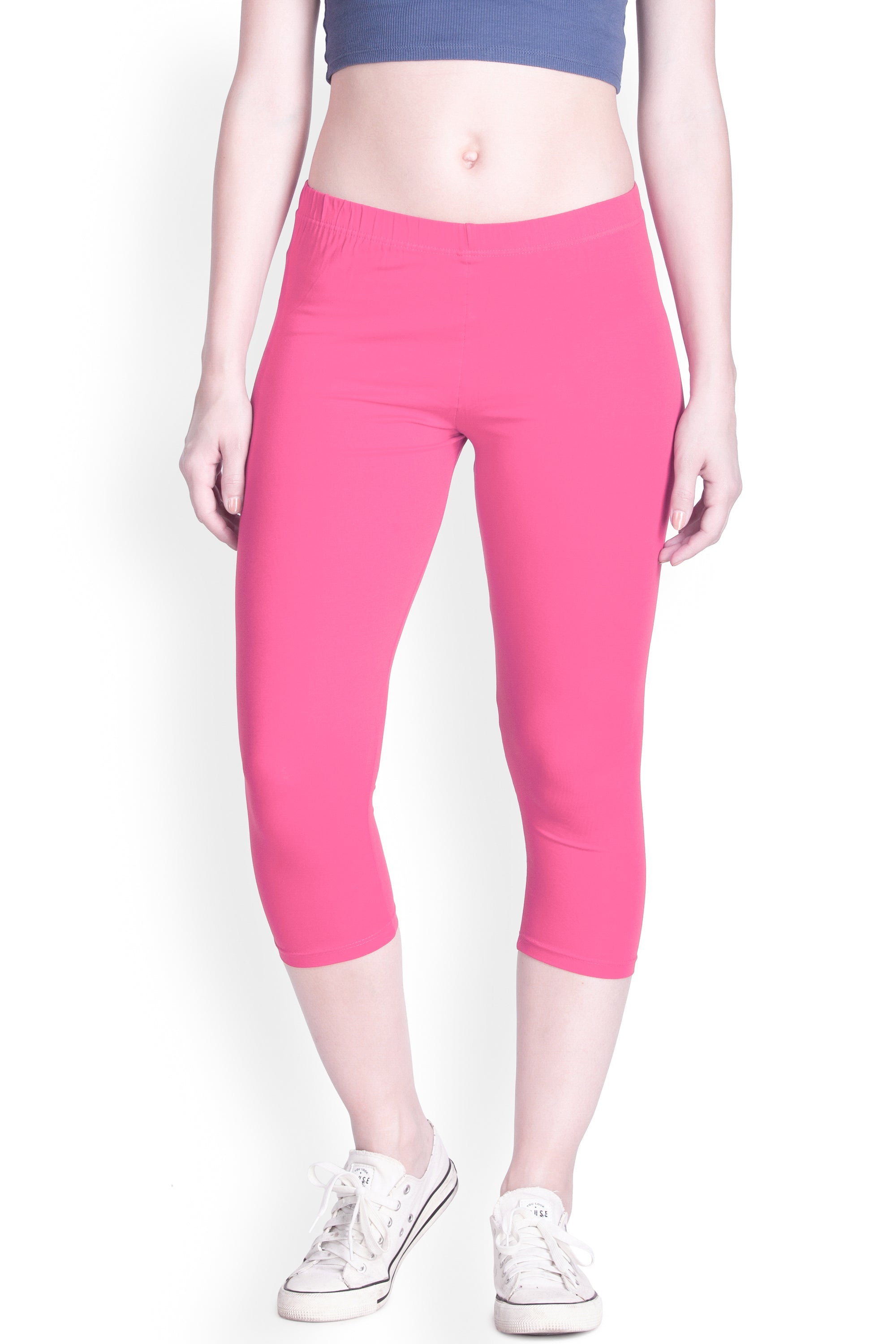 Hot pink capri leggings sale