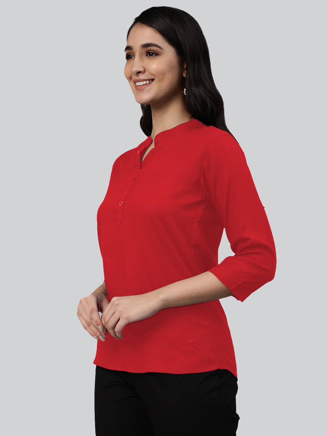 Red Woven Rayon Tunic #430