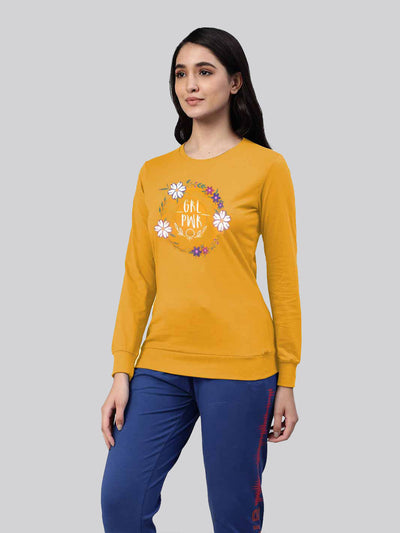Stylish yellow printed t- shirt for women