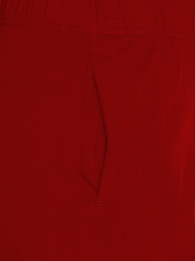Red Stretch Pencil Pant