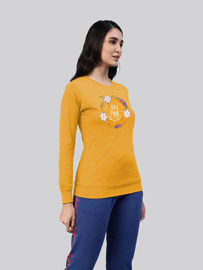 printed round neck t- shirt for ladies
