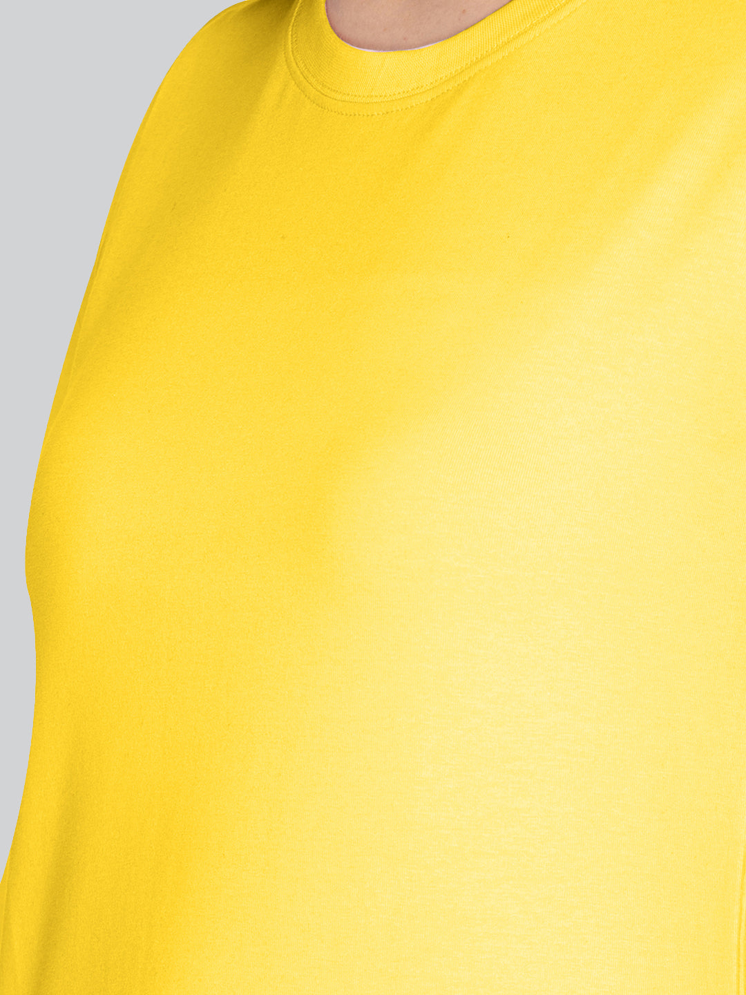 Yellow Round Neck T Shirt For Women