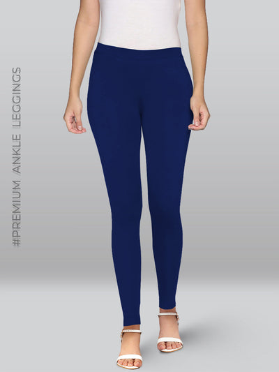 Navy Viscose Ankle Length Leggings