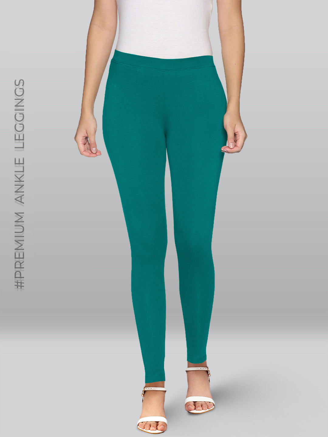 Blue Green Viscose Ankle Length Leggings