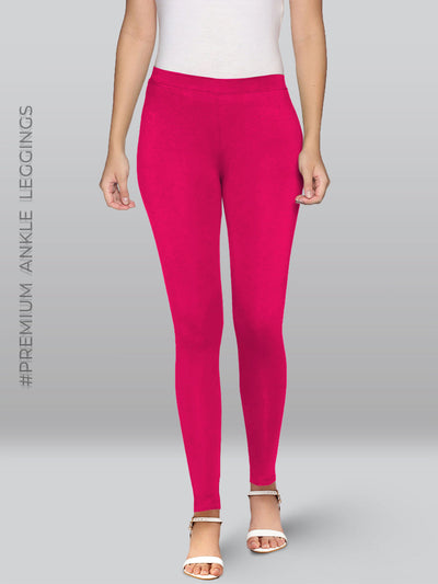 Dark Pink Viscose Ankle Length Leggings