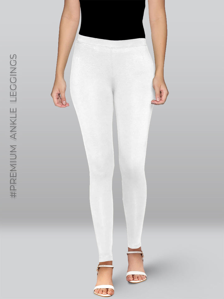 White Viscose Ankle Length Leggings LYRA