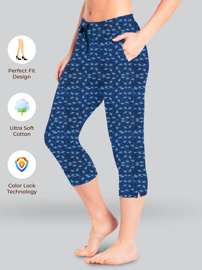 Blue Printed 3/4 Relax Pyjama #602