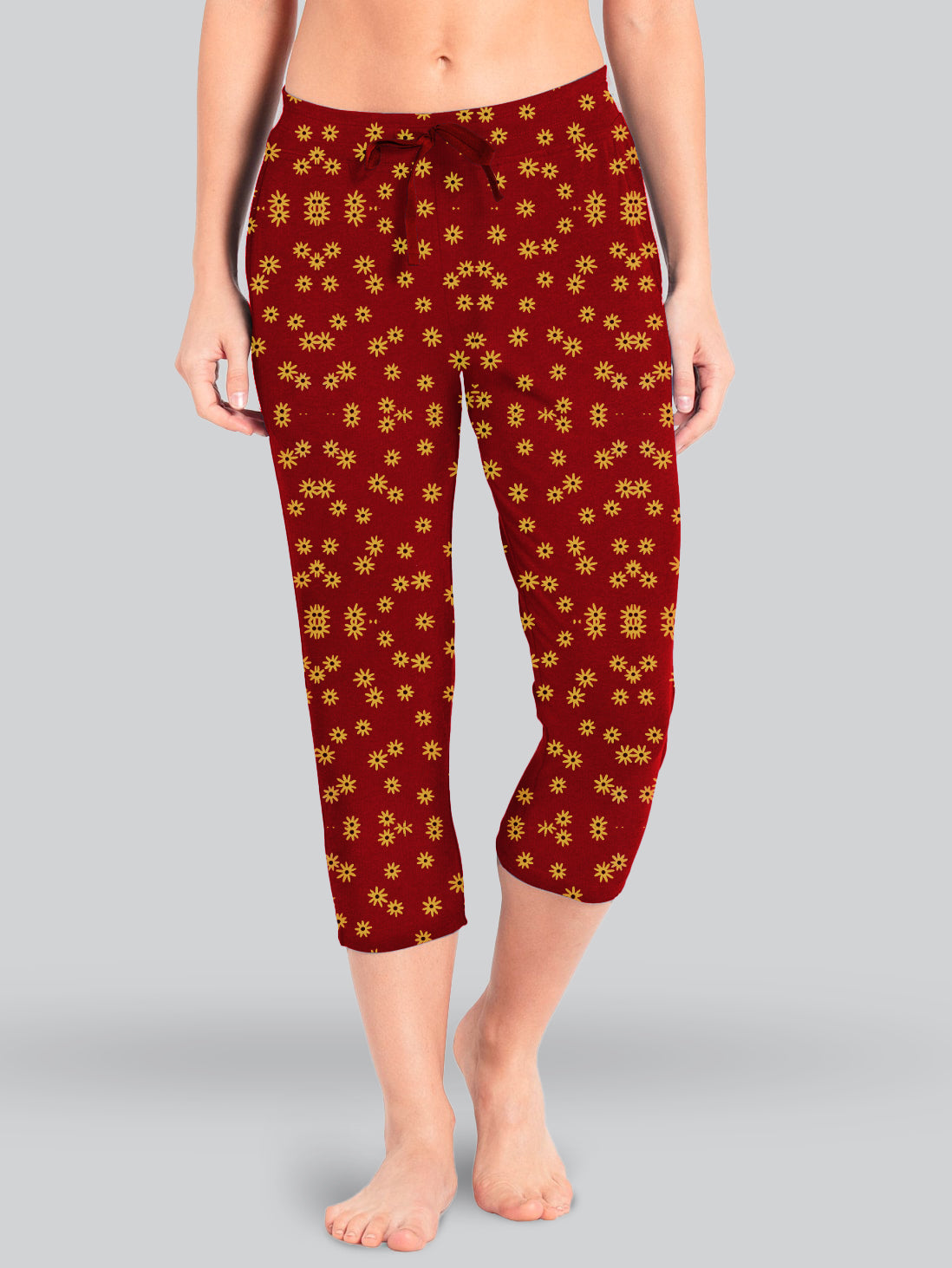 Brown Printed 3/4 Relax Pyjama #602