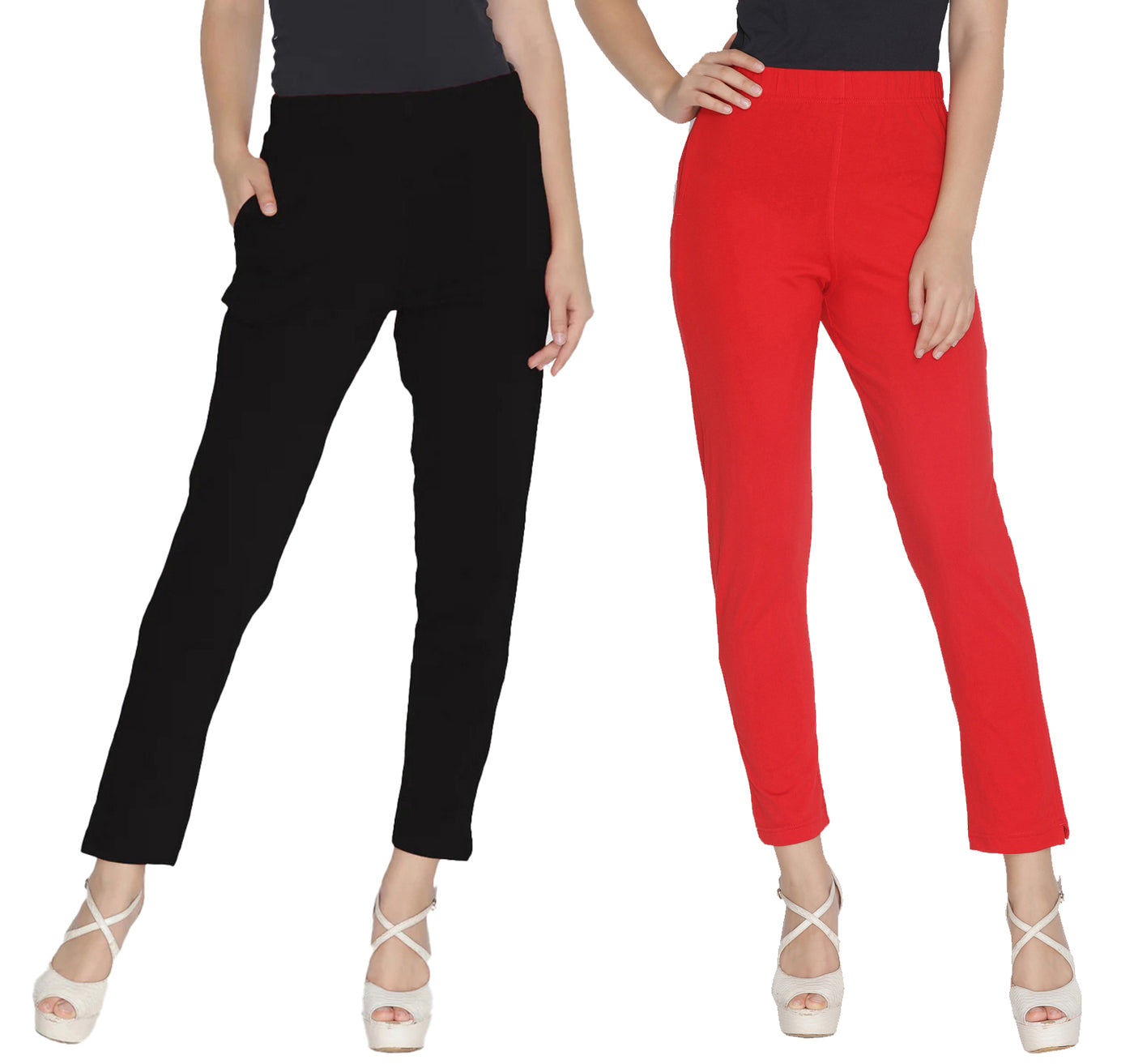 Black and Red Kutri Pant Combo Pack