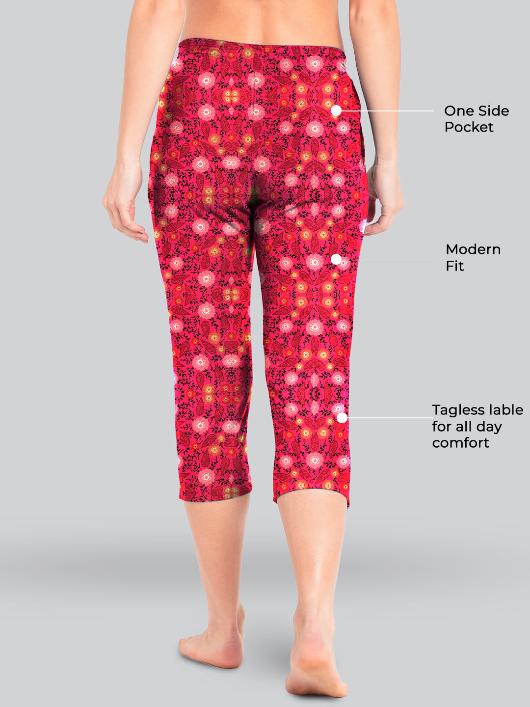 Deep Pink Printed Relax Pyjama #602