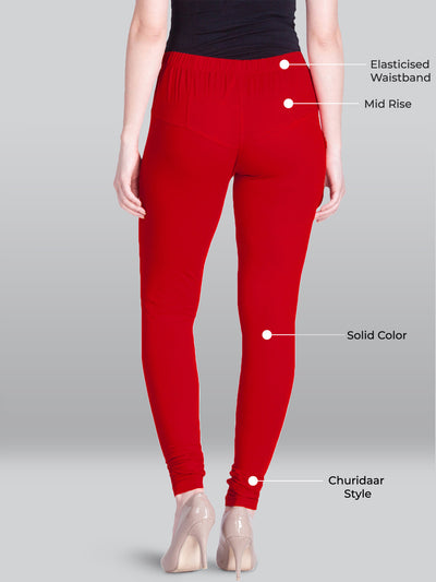 Red Premium Churidar Leggings - Pack of 2