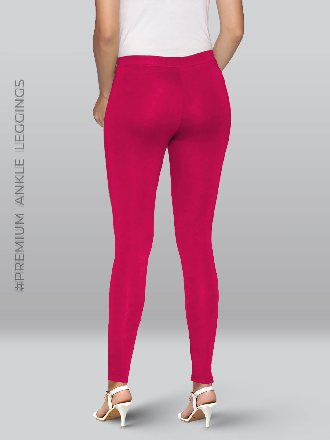 Dark Pink Viscose Ankle Length Leggings