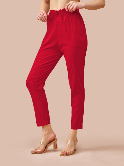 Red Cotton Pant