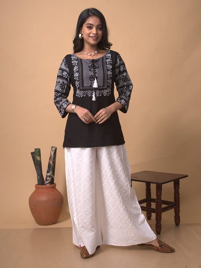 White Chikankari Palazzo