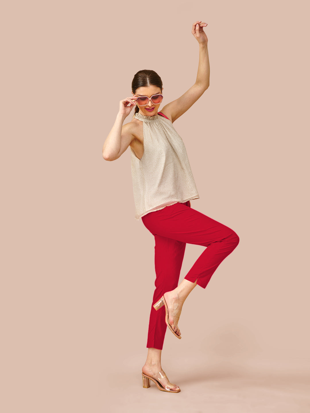 Red Cotton Pant