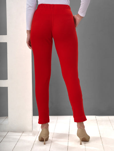 Red Winter Kurti Pant