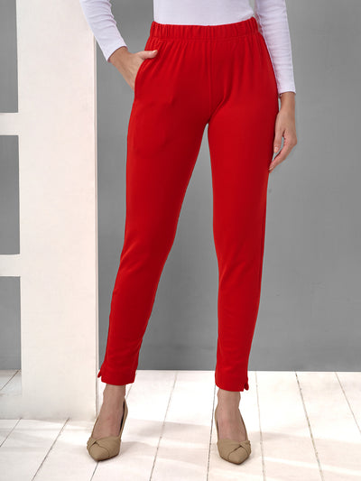 Red Winter Kurti Pant