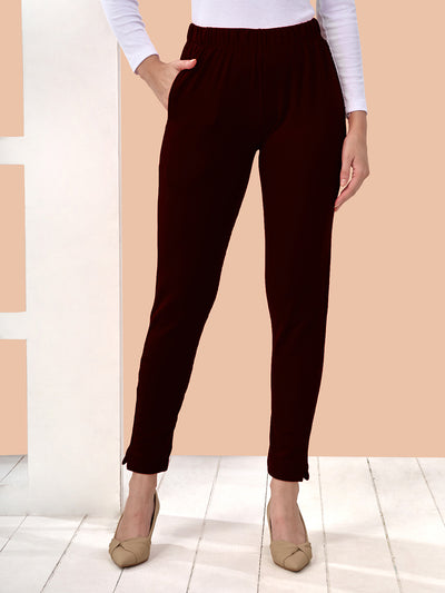 Maroon Winter Kurti Pant