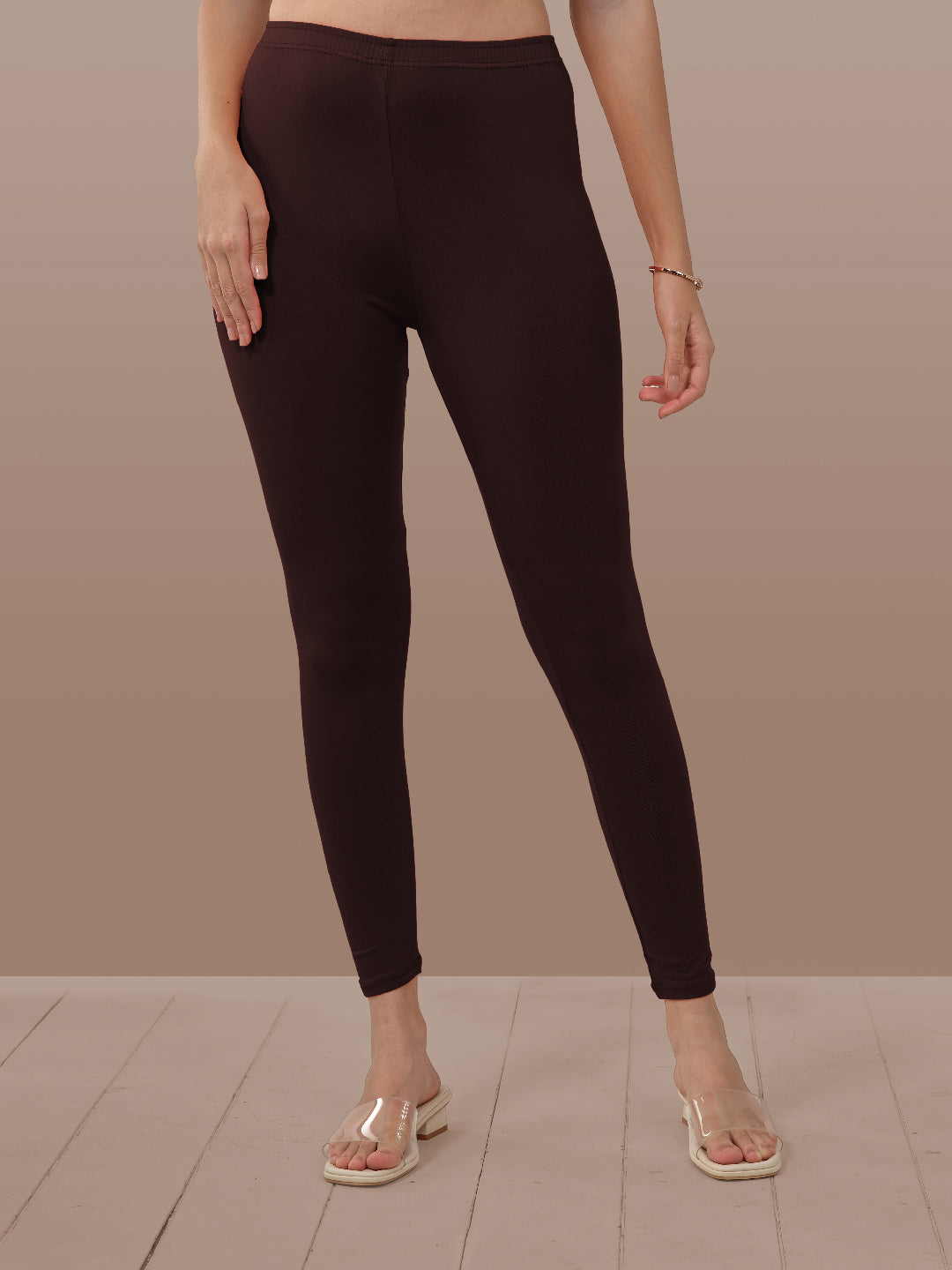 Brown Ankle Length Leggings