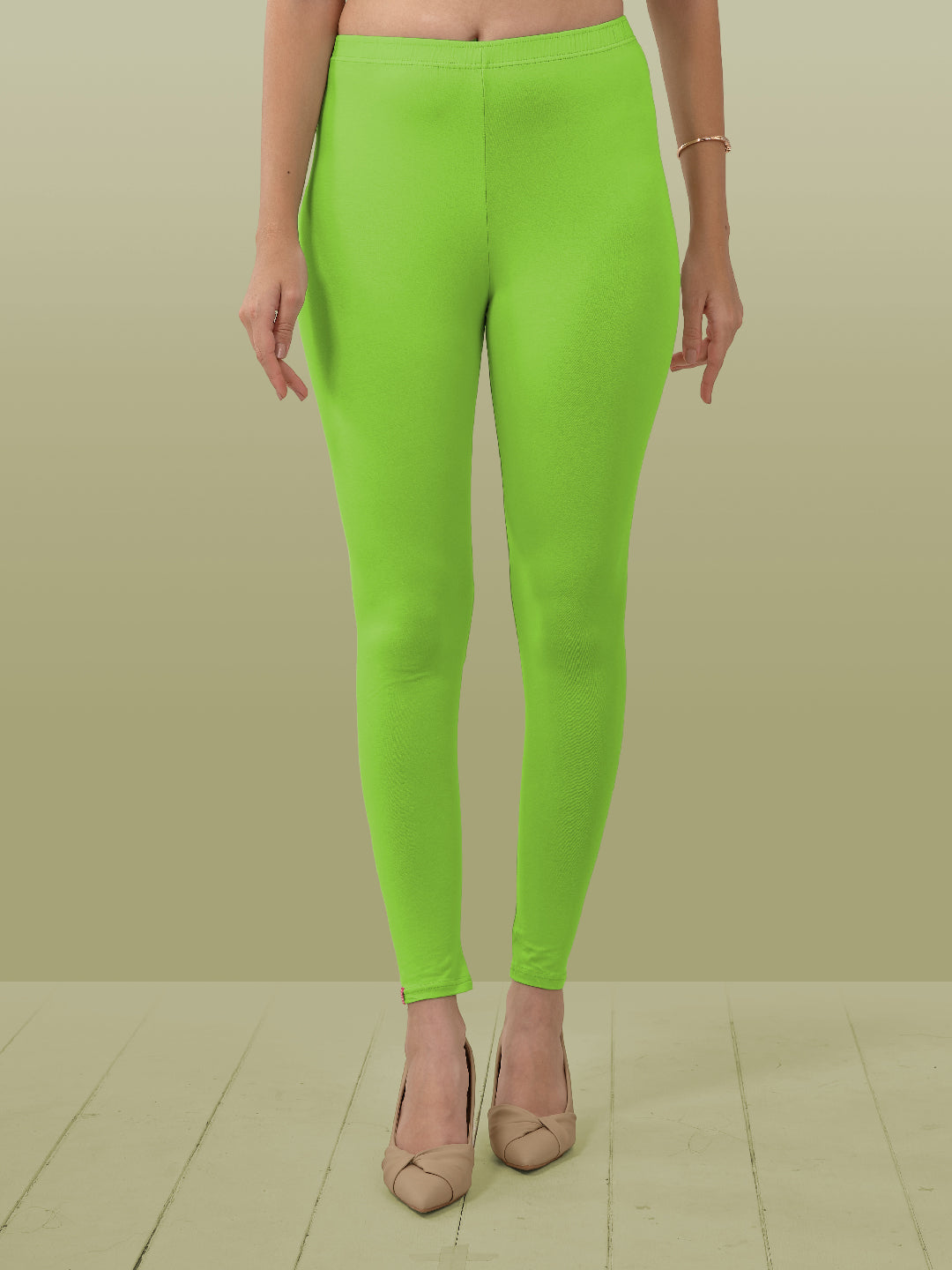 Green Ankle Length Leggings