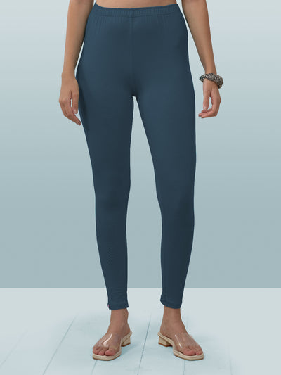 Blue Ankle Length Leggings