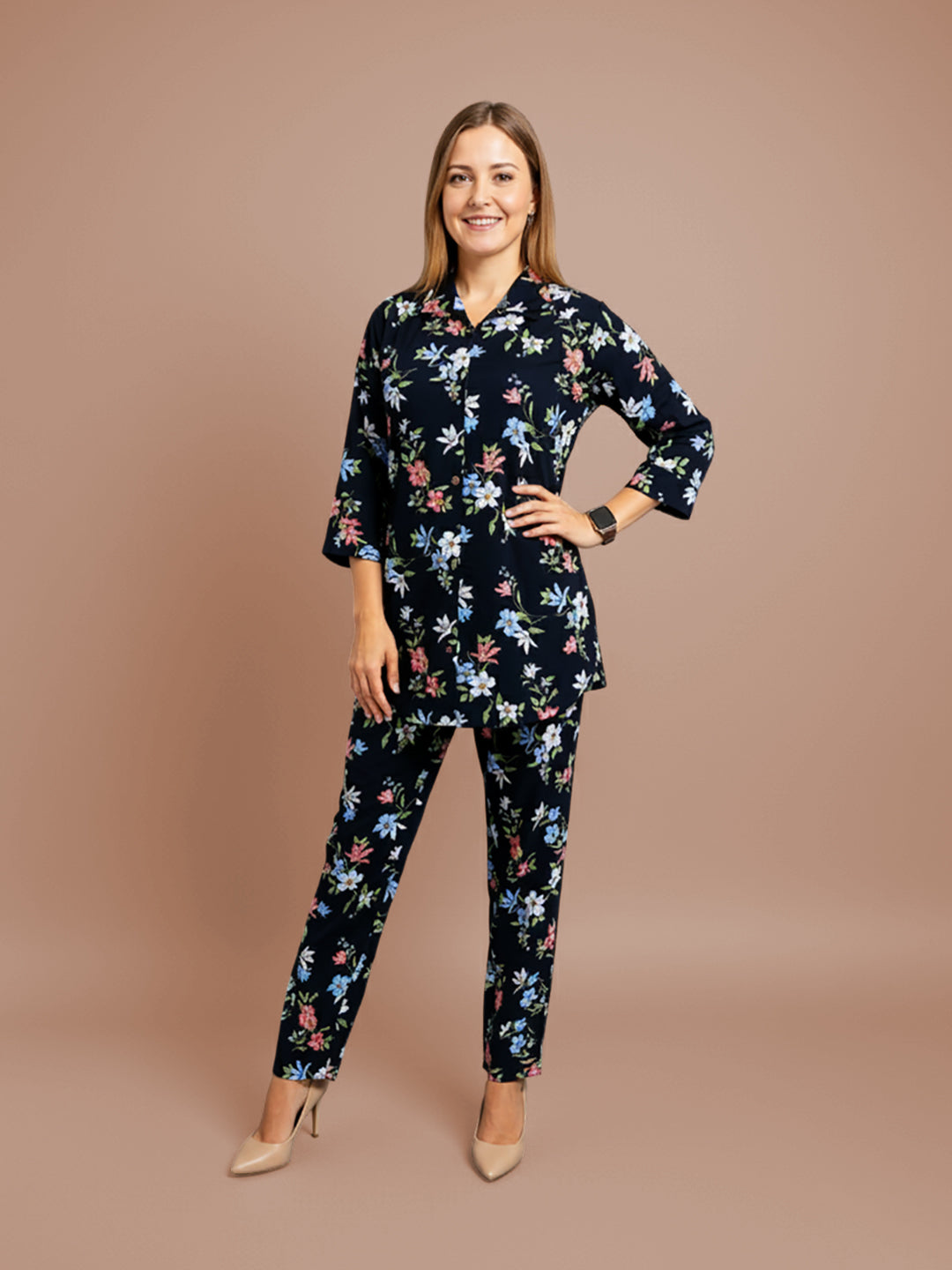 Lyra Women's Printed Premium Rayon B3 Co-ord Set