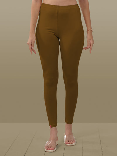 Brown Ankle Length Leggings