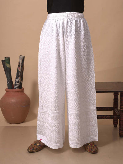 White Chikankari Palazzo