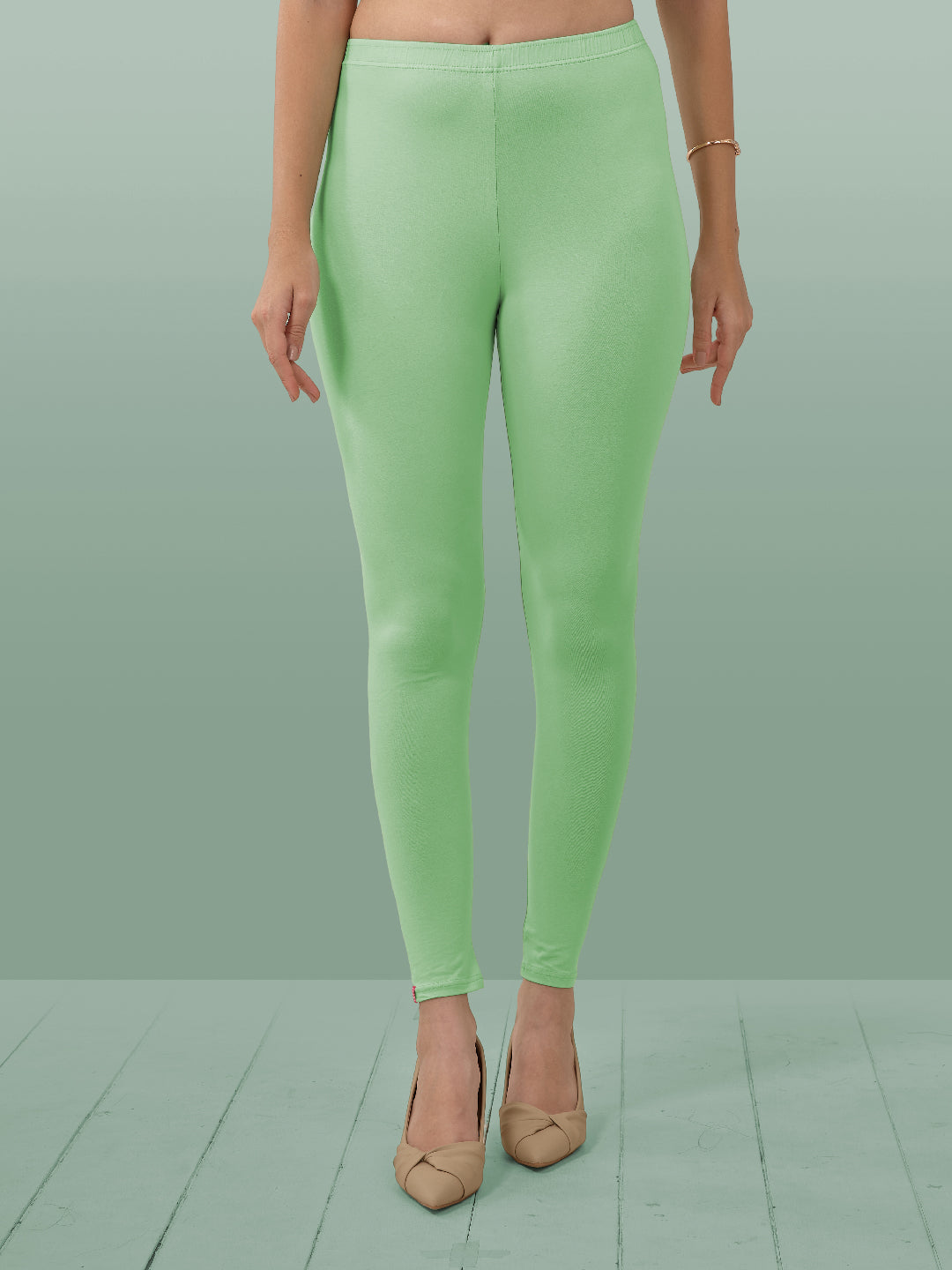 Green Ankle Length Leggings