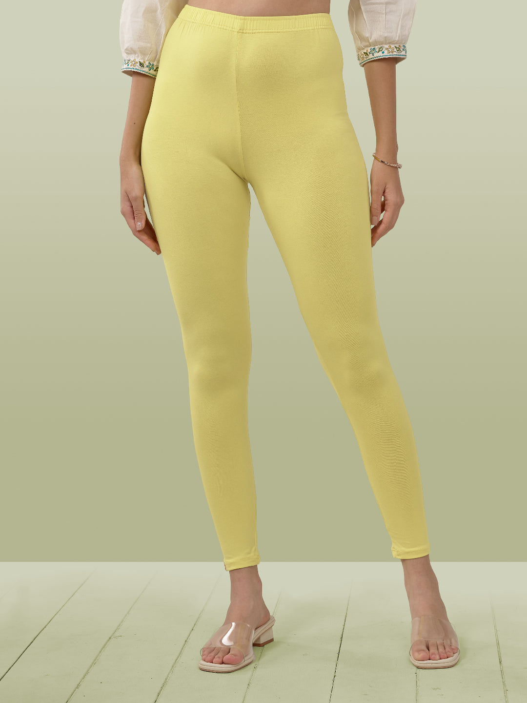 Yellow Ankle Length Leggings