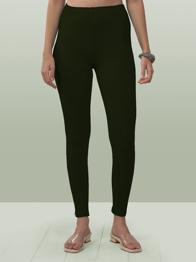 Olive Ankle Length Leggings