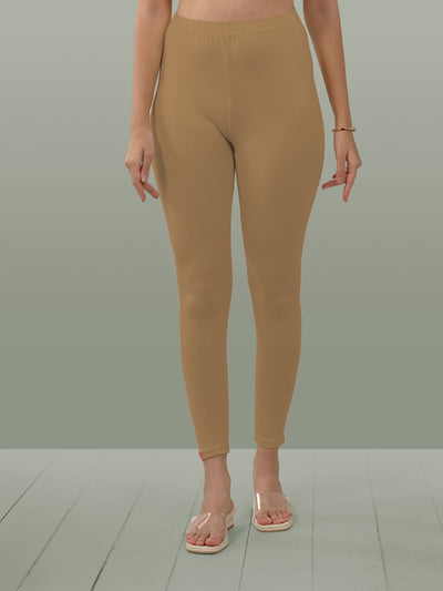 Brown Ankle Length Leggings