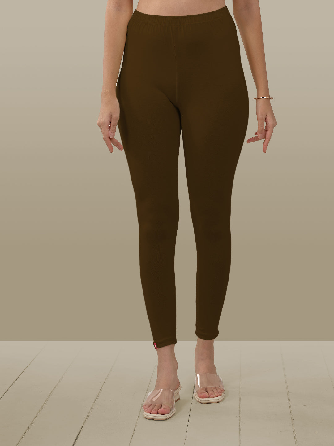 Brown Ankle Length Leggings