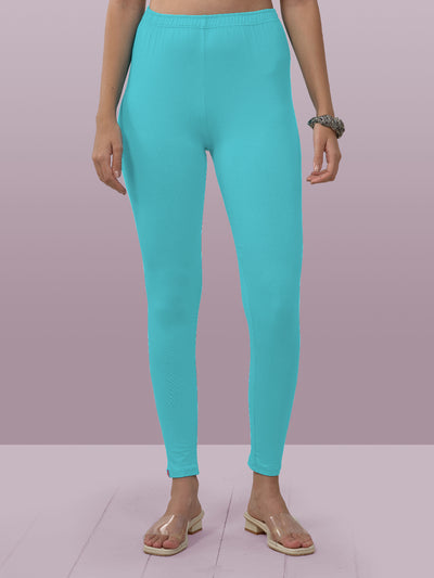 Blue Ankle Length Leggings