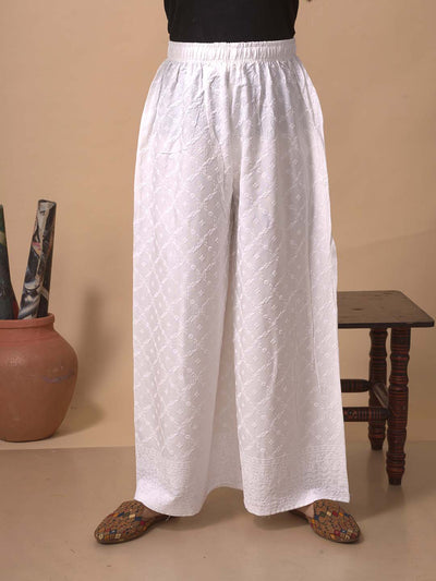 White Chikankari Palazzo