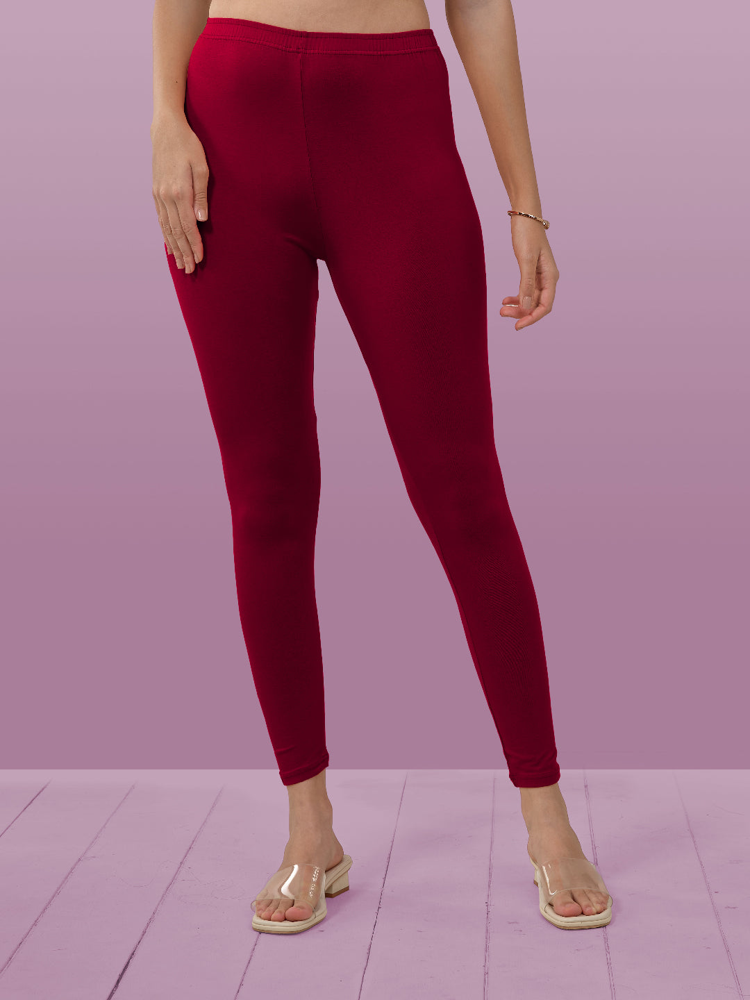 Dark Pink Ankle Length Leggings