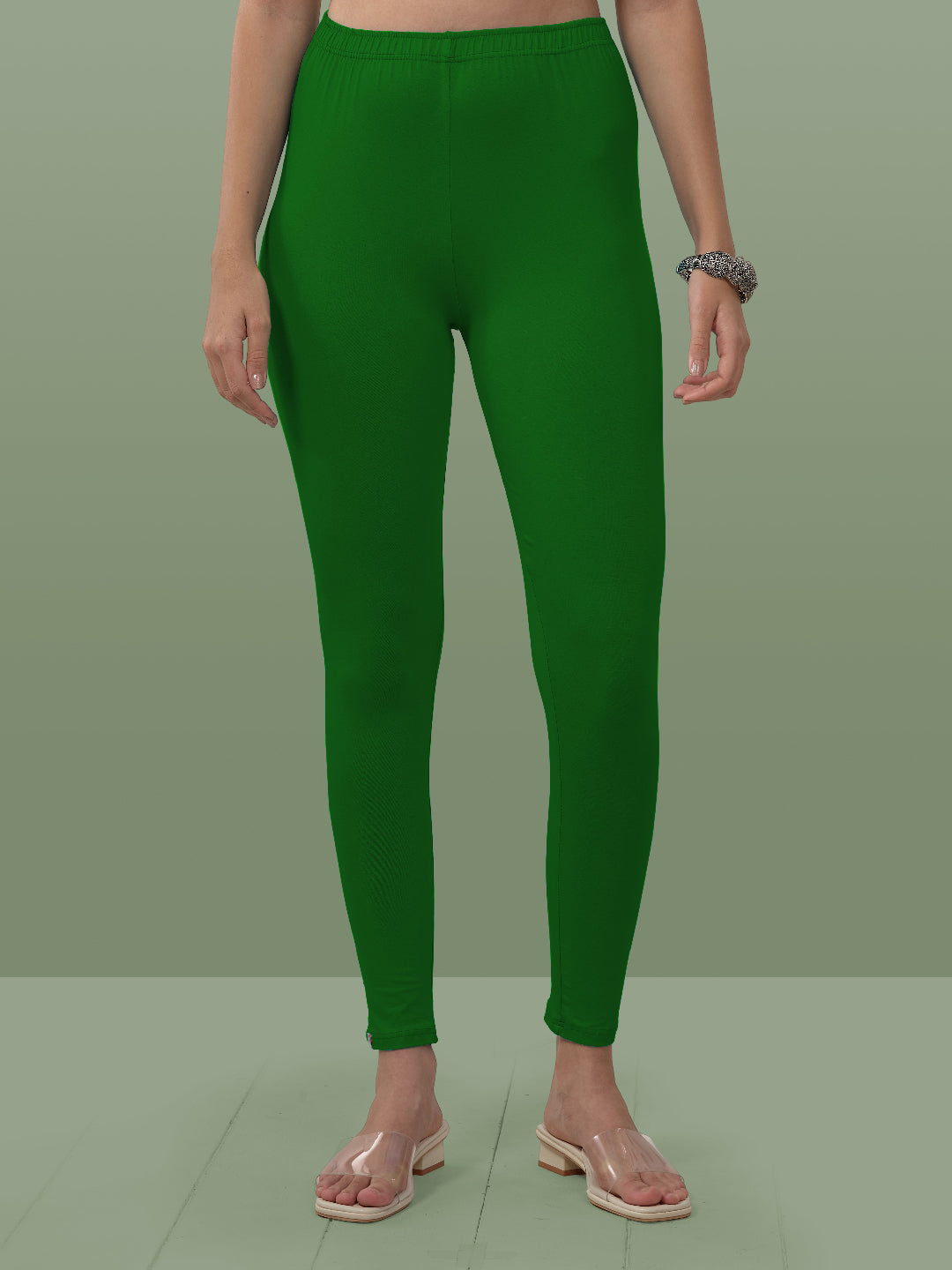 Green Ankle Length Leggings