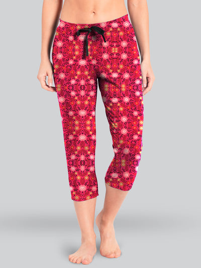 Deep Pink Printed Relax Pyjama #602