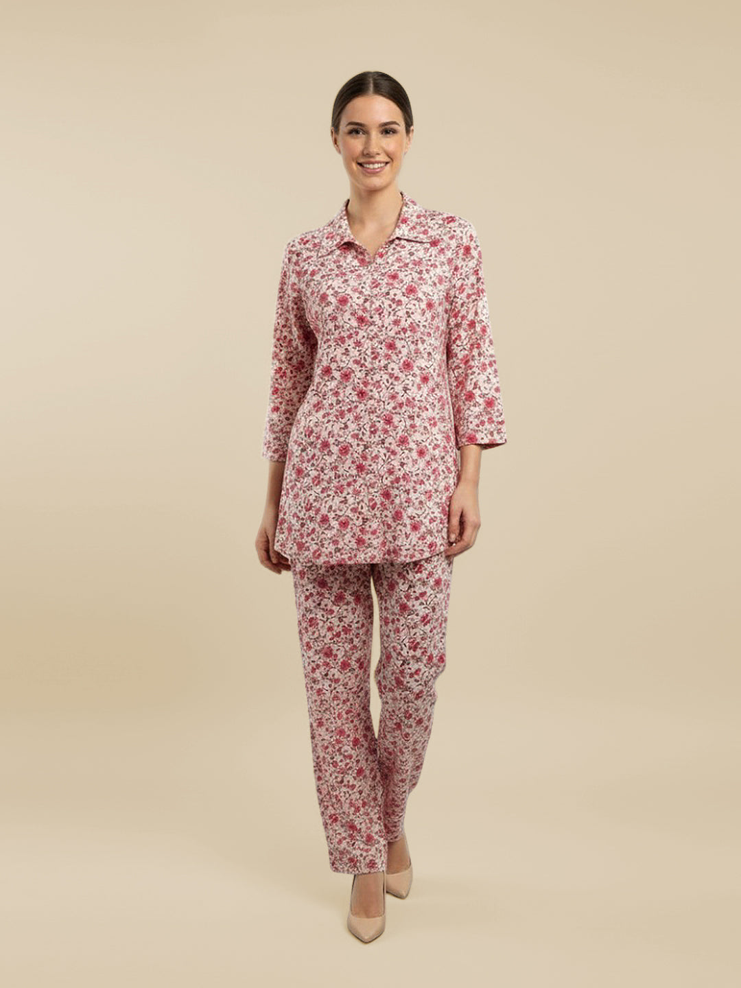 Lyra Women's Printed Premium Rayon B4 Co-ord Set