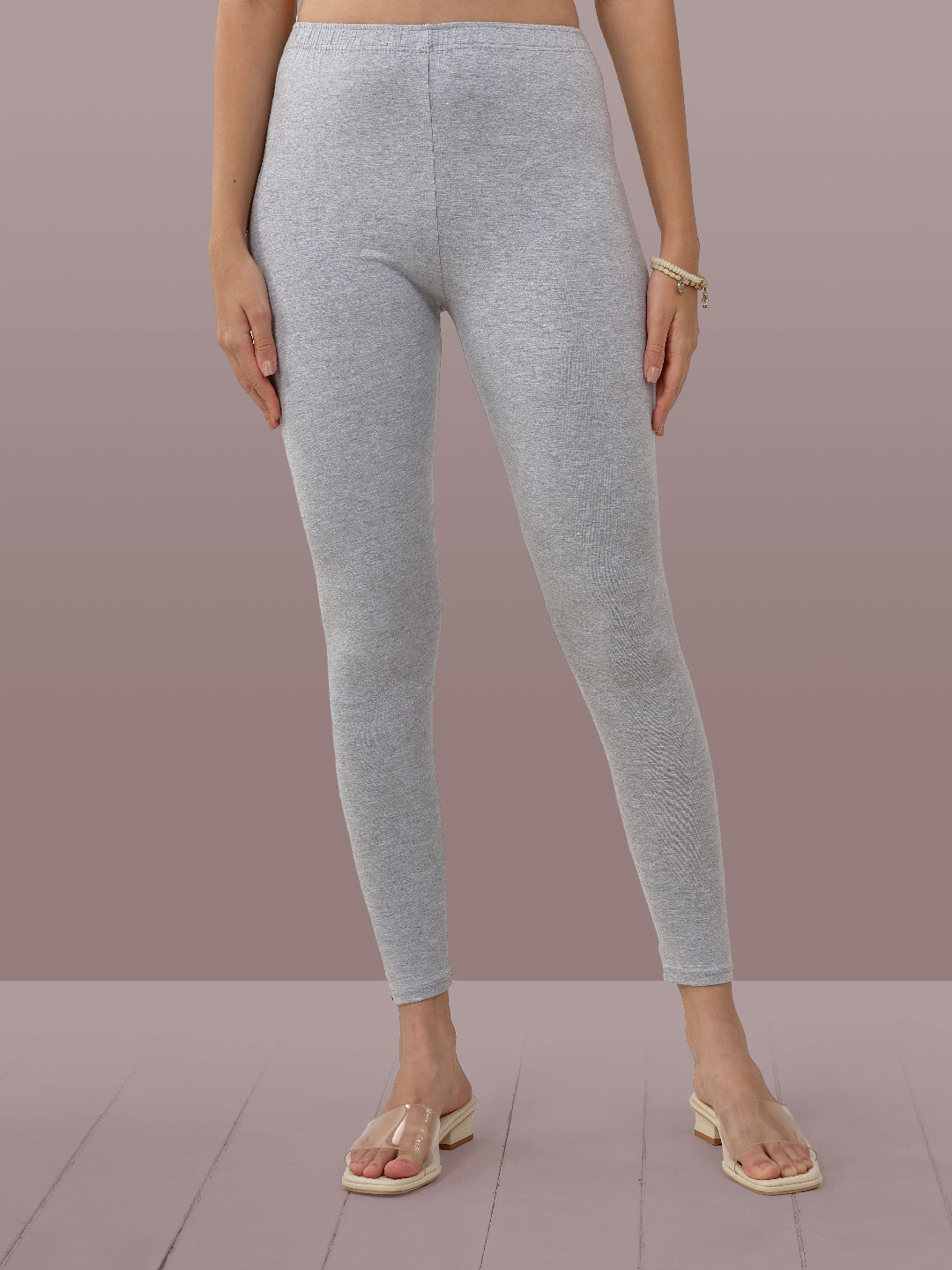 Grey Ankle Length Leggings