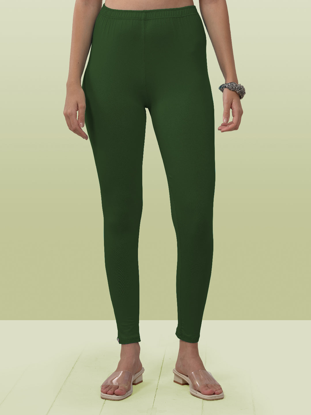 Green Ankle Length Leggings