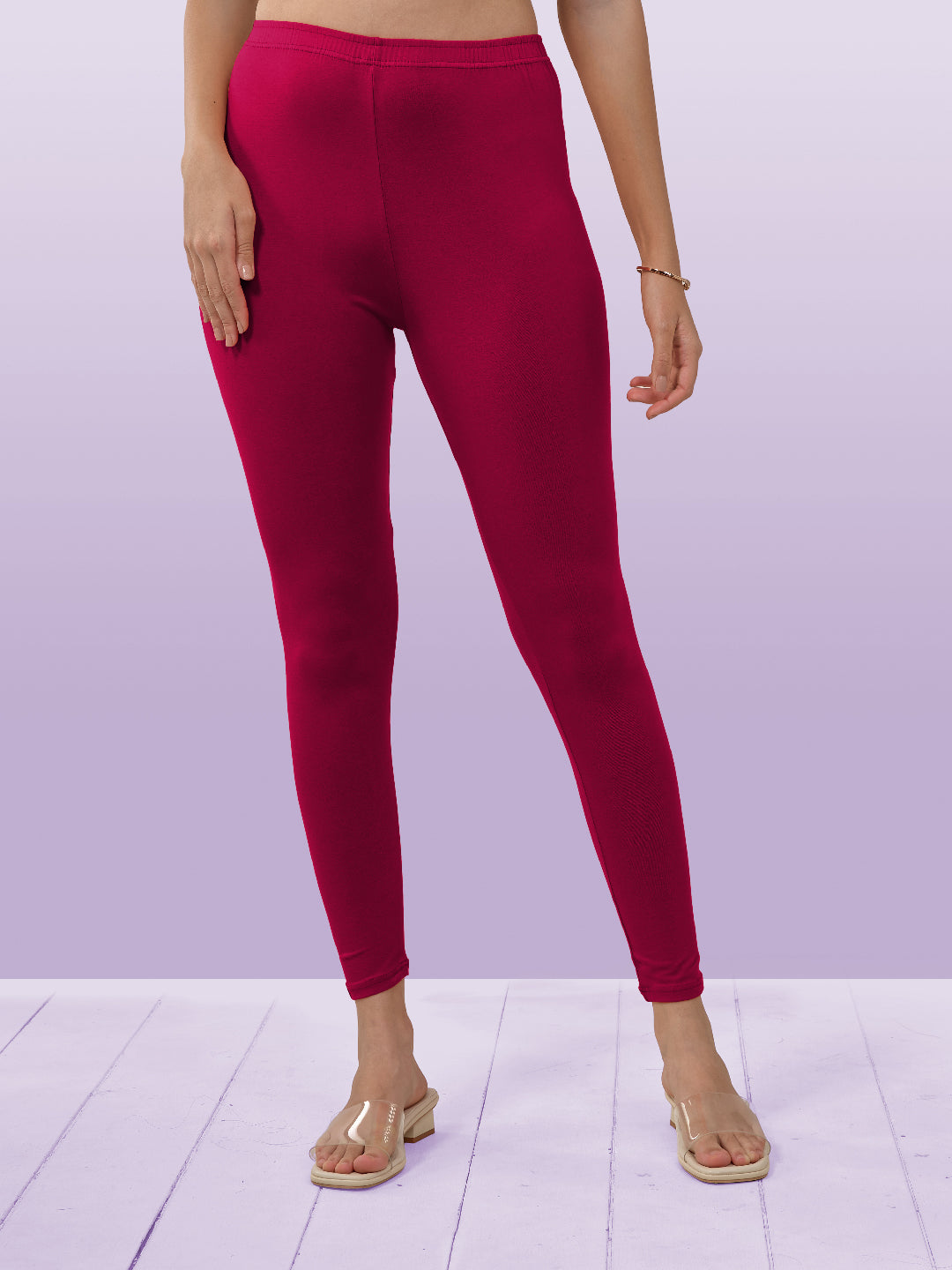 Dark Pink Ankle Length Leggings