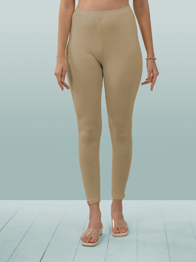 Brown Ankle Length Leggings