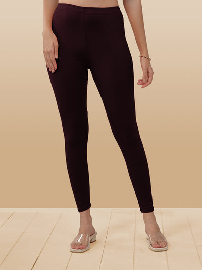 Maroon Ankle Length Leggings