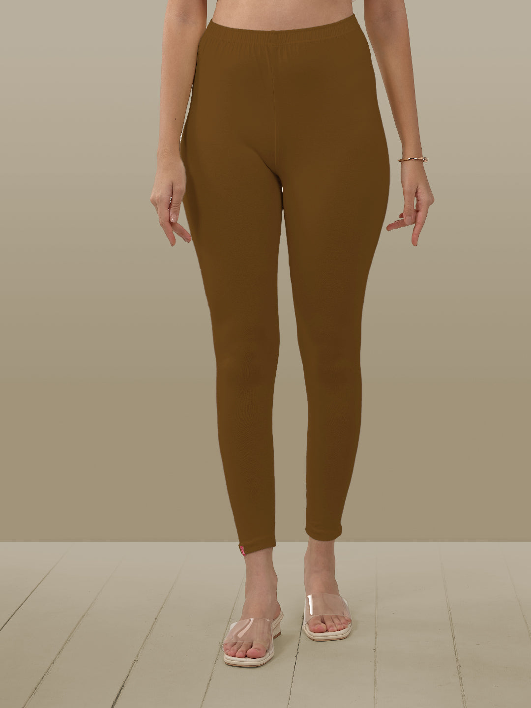 Brown Ankle Length Leggings